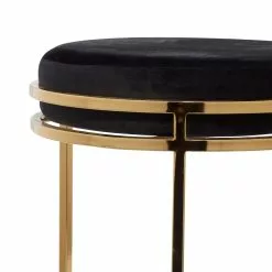 Grayson Lane Modern Black Cotton And Metal Round Ottoman -GRAYSON LANE SHOP 330940858 AlternateImage3