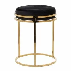 Grayson Lane Modern Black Cotton And Metal Round Ottoman -GRAYSON LANE SHOP 330940858 AlternateImage5