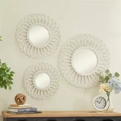 Grayson Lane 24-in, 20-in And 16-in Round White Framed Wall Mirror - Set Of 3 -GRAYSON LANE SHOP 330940911 AlternateImage1