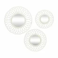 Grayson Lane 24-in, 20-in And 16-in Round White Framed Wall Mirror - Set Of 3