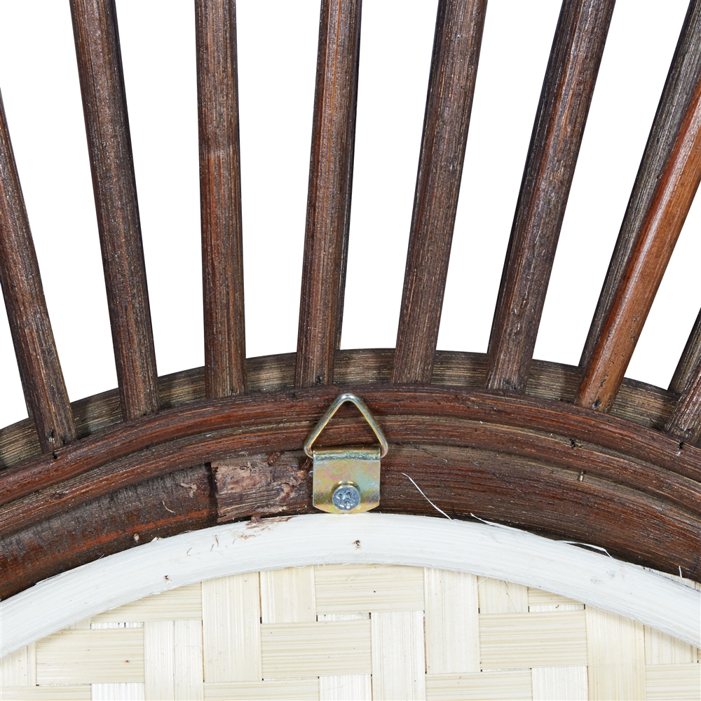 Grayson Lane 30-in X 30-in Round Brown Boho Framed Wall Mirror 3 Grayson Lane 30-in X 30-in Round Brown Boho Framed Wall Mirror - Image 3