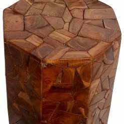 Grayson Lane 13-in X 17-in Brown Wood Octagon Accent Table 11 Grayson Lane 13-in X 17-in Brown Wood Octagon Accent Table -GRAYSON LANE SHOP 330940914 AlternateImage4