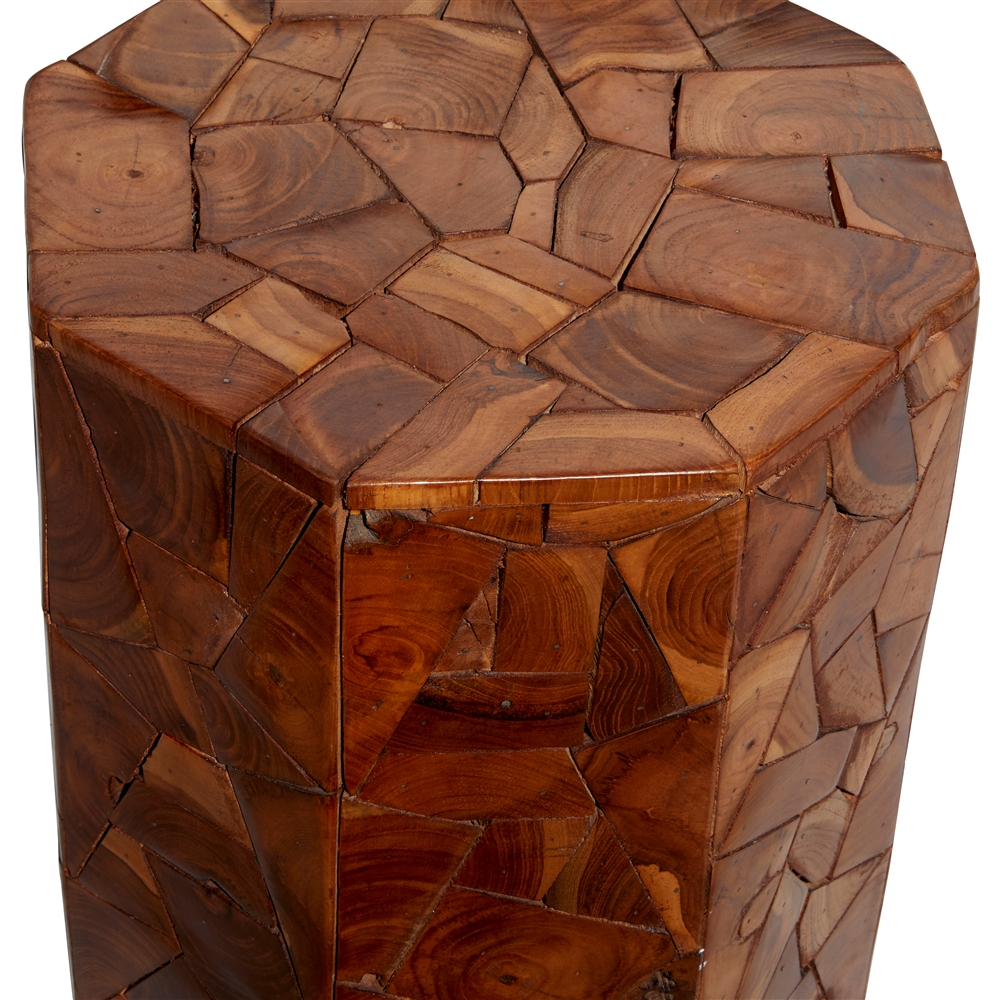 Grayson Lane 13-in X 17-in Brown Wood Octagon Accent Table 6 Grayson Lane 13-in X 17-in Brown Wood Octagon Accent Table - Image 6