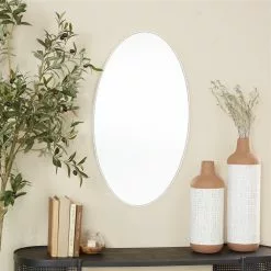 Grayson Lane 32-in X 18-in Oval White Contemporary Framed Wall Mirror -GRAYSON LANE SHOP 330940923 AlternateImage1