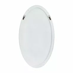 Grayson Lane 32-in X 18-in Oval White Contemporary Framed Wall Mirror
