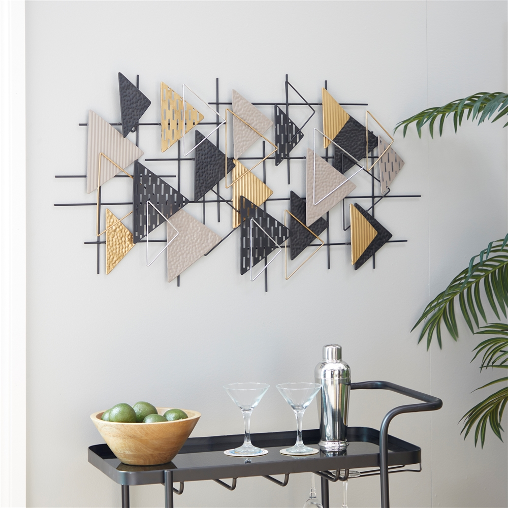 Grayson Lane 21-in X 42-in X 2-in Black Metal Contemporary Wall Decor 3 Grayson Lane 21-in X 42-in X 2-in Black Metal Contemporary Wall Decor - Image 3