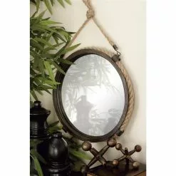 Grayson Lane 27-in And 16-in Round Brown Rustic Framed Wall Mirror - Set Of 2 -GRAYSON LANE SHOP 330940944 AlternateImage1