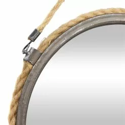 Grayson Lane 27-in And 16-in Round Brown Rustic Framed Wall Mirror - Set Of 2