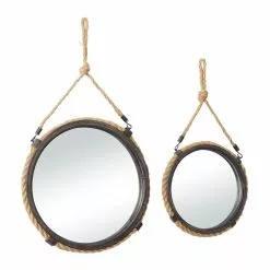 Grayson Lane 27-in And 16-in Round Brown Rustic Framed Wall Mirror - Set Of 2 -GRAYSON LANE SHOP 330940944 AlternateImage5