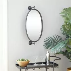 Grayson Lane 29-in X 15-in Oval Black Industrial Framed Wall Mirror -GRAYSON LANE SHOP 330940967 AlternateImage1