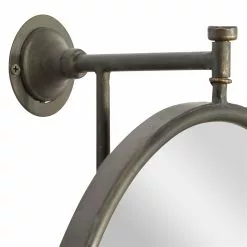 Grayson Lane 29-in X 15-in Oval Black Industrial Framed Wall Mirror