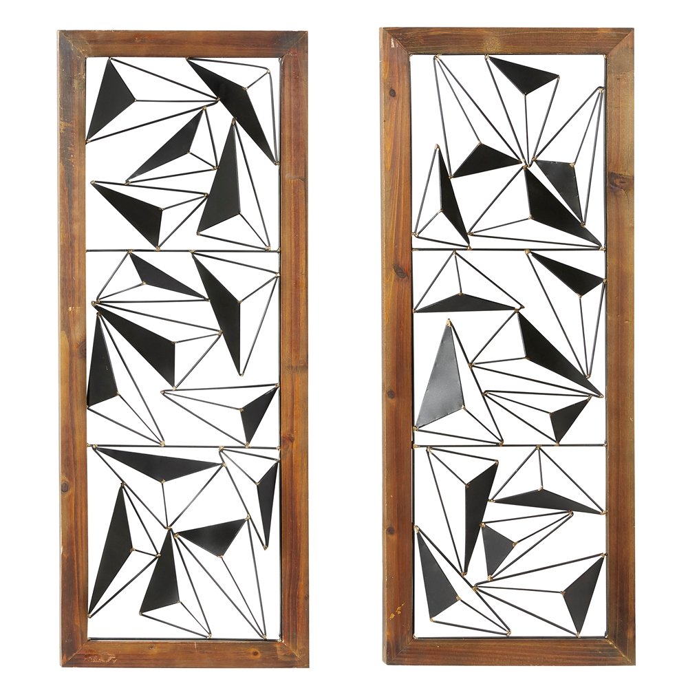 Grayson Lane 15-in X 39-in Black Metal Contemporary Abstract Wall Decor - Set Of 2 3 Grayson Lane 15-in X 39-in Black Metal Contemporary Abstract Wall Decor - Set Of 2 - Image 3
