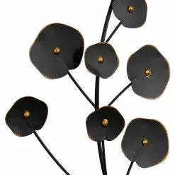 Grayson Lane 14.5-in X 42-in Black Metal Farmhouse Floral Wall Decor - Set Of 2