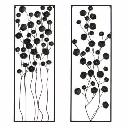 Grayson Lane 14.5-in X 42-in Black Metal Farmhouse Floral Wall Decor - Set Of 2 -GRAYSON LANE SHOP 330940977 MainImage 001