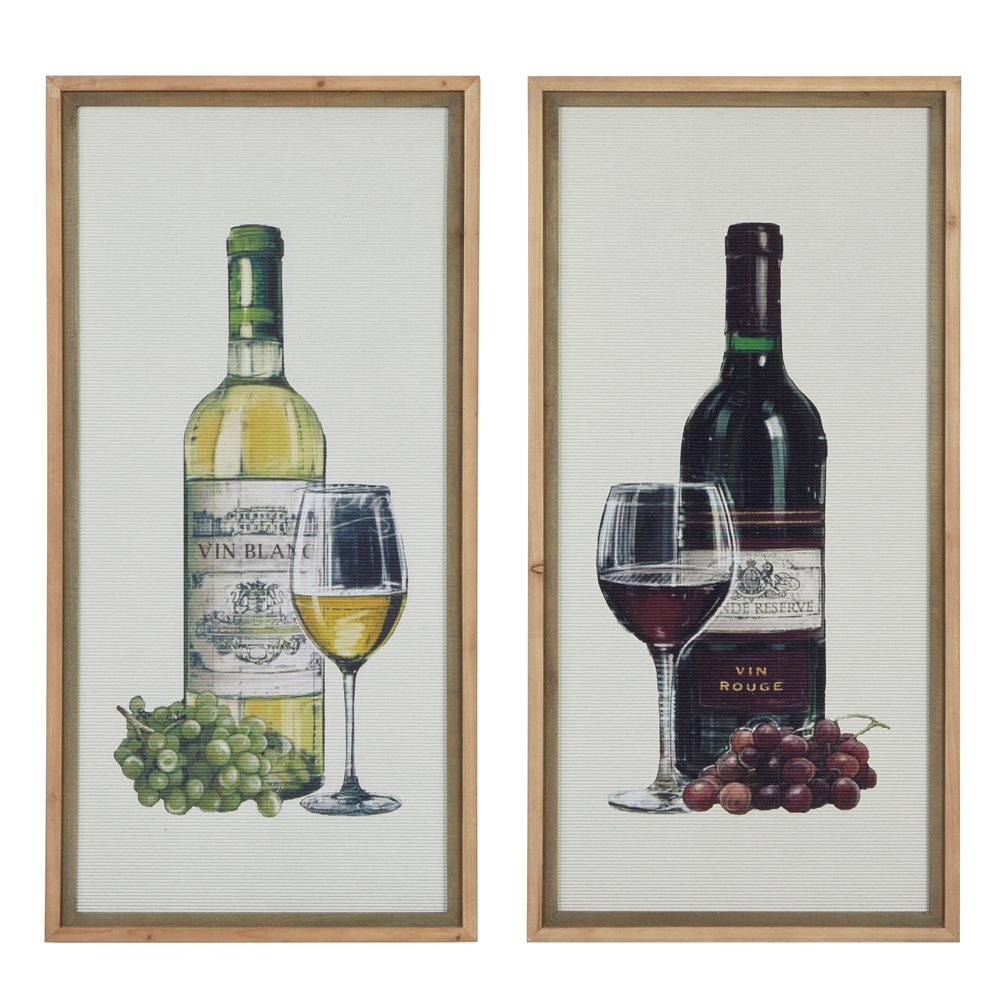 Grayson Lane 20-in X 40-in Brown Wood Framed Farmhouse Wine Wall Art - Set Of 2 1 Grayson Lane 20-in X 40-in Brown Wood Framed Farmhouse Wine Wall Art - Set Of 2