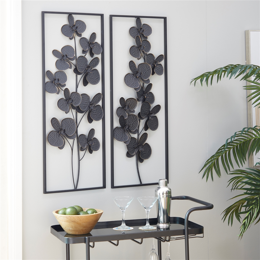 Grayson Lane 14-in X 36-in Black Metal Contemporary Wall Decor - Set Of 2 5 Grayson Lane 14-in X 36-in Black Metal Contemporary Wall Decor - Set Of 2 - Image 5
