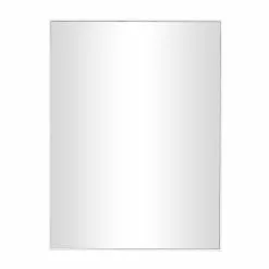 Grayson Lane 24-in X 18-in Rectangle White Contemporary Framed Wall Mirror