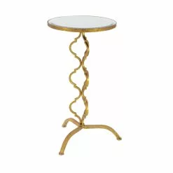 Grayson Lane 30-in X 16-in Gold Mirror Round Accent Table