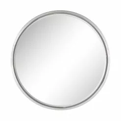 Grayson Lane 24-in X 24-in Round Silver Contemporary Framed Wall Mirror