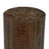 Grayson Lane Modern Brown Teak Wood Round Ottoman