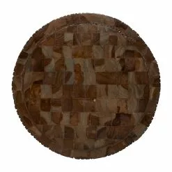 Grayson Lane Modern Brown Teak Wood Round Ottoman -GRAYSON LANE SHOP 330941026 AlternateImage6