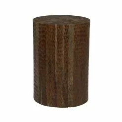 Grayson Lane Modern Brown Teak Wood Round Ottoman -GRAYSON LANE SHOP 330941026 MainImage 001