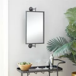 Grayson Lane 28-in X 14-in Rectangle Black Industrial Framed Wall Mirror 11 Grayson Lane 28-in X 14-in Rectangle Black Industrial Framed Wall Mirror -GRAYSON LANE SHOP 330941029 AlternateImage1