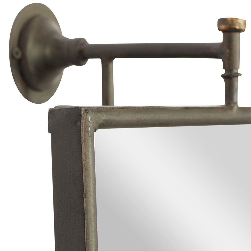 Grayson Lane 28-in X 14-in Rectangle Black Industrial Framed Wall Mirror 4 Grayson Lane 28-in X 14-in Rectangle Black Industrial Framed Wall Mirror - Image 4