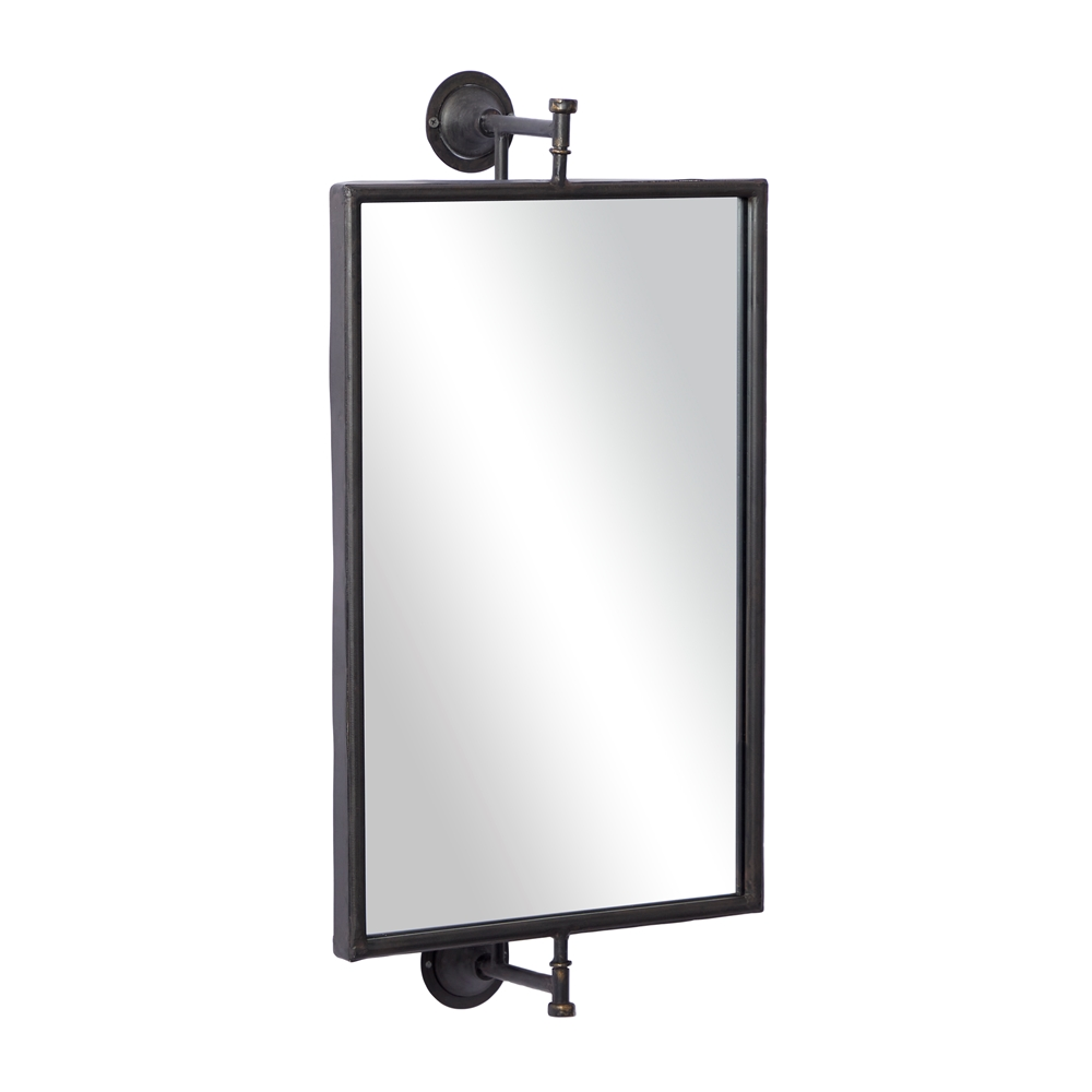 Grayson Lane 28-in X 14-in Rectangle Black Industrial Framed Wall Mirror 5 Grayson Lane 28-in X 14-in Rectangle Black Industrial Framed Wall Mirror - Image 5