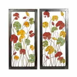 Grayson Lane 30-in X 14-in Multicoloured Metal Traditional Floral Wall Decor - Set Of 2