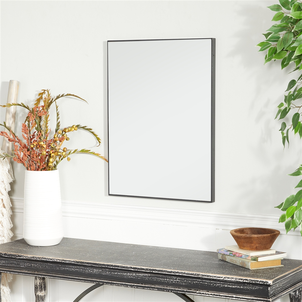 Grayson Lane 24-in X 18-in Rectangle Black Contemporary Framed Wall Mirror 3 Grayson Lane 24-in X 18-in Rectangle Black Contemporary Framed Wall Mirror - Image 3