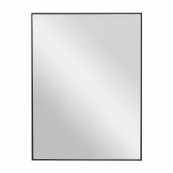 Grayson Lane 24-in X 18-in Rectangle Black Contemporary Framed Wall Mirror