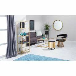 Grayson Lane Modern Gold Fabric And Wood Round Ottoman 12 Grayson Lane Modern Gold Fabric And Wood Round Ottoman -GRAYSON LANE SHOP 330941056 AlternateImage8
