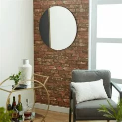 Grayson Lane 28-in X 28-in Round Black Contemporary Framed Wall Mirror -GRAYSON LANE SHOP 330941063 AlternateImage1
