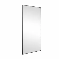 Grayson Lane 36-in X 18-in Rectangle Black Contemporary Framed Wall Mirror