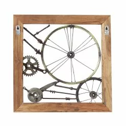 Grayson Lane 24-in X 24-in Brown Recycled Teak Industrial Wall Decor