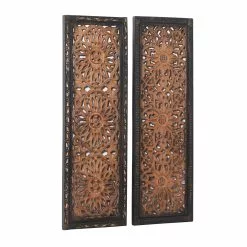 Grayson Lane 36-in X 12-in Brown Wooden Traditional Wall Decor - Set Of 2