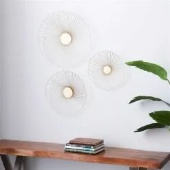 Grayson Lane 16-in X 18-in X 23-in Gold Metal Contemporary Wall Decor - Set Of 3