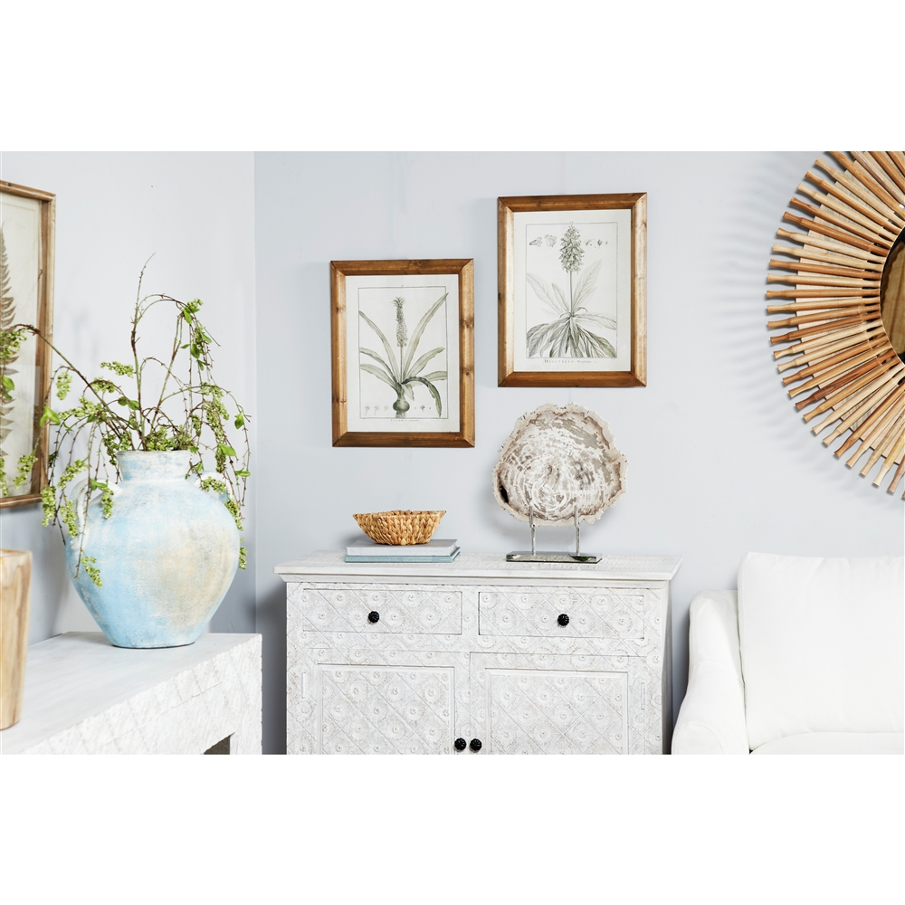 Grayson Lane 17-in X 21-in Brown Wood Framed Vintage Botanical Wall Art Light - Set Of 2 3 Grayson Lane 17-in X 21-in Brown Wood Framed Vintage Botanical Wall Art Light - Set Of 2 - Image 3