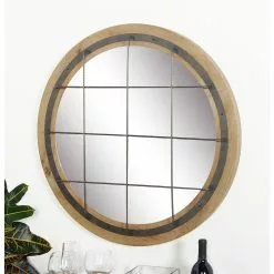 Grayson Lane 31-in X 31-in Round Blue Industrial Framed Wall Mirror 9 Grayson Lane 31-in X 31-in Round Blue Industrial Framed Wall Mirror -GRAYSON LANE SHOP 330941104 AlternateImage1