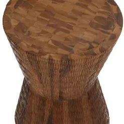 Grayson Lane Contemporary Brown Teak Wood Round Ottoman 11 Grayson Lane Contemporary Brown Teak Wood Round Ottoman -GRAYSON LANE SHOP 330941107 AlternateImage3