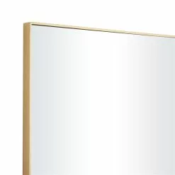 Grayson Lane 32-in X 18-in Rectangle Gold Contemporary Framed Wall Mirror