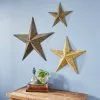 Grayson Lane 24-in H X 24-in W Rustic Metal Brown Stars Wall Accent - Set Of 3