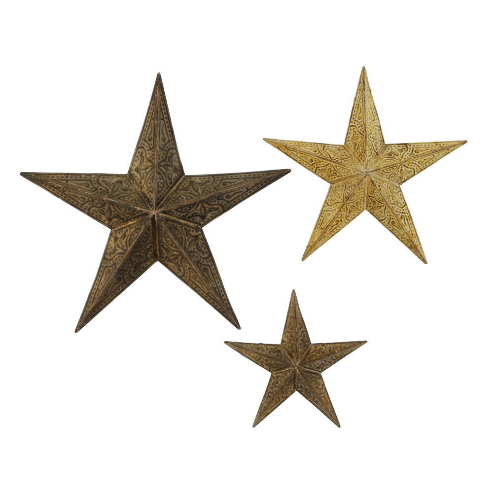 Grayson Lane 24-in H X 24-in W Rustic Metal Brown Stars Wall Accent - Set Of 3 4 Grayson Lane 24-in H X 24-in W Rustic Metal Brown Stars Wall Accent - Set Of 3 - Image 4
