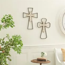 Grayson Lane 19.35-in H X 13-in W Traditional Metal Cross Wall Accent - Set Of 2