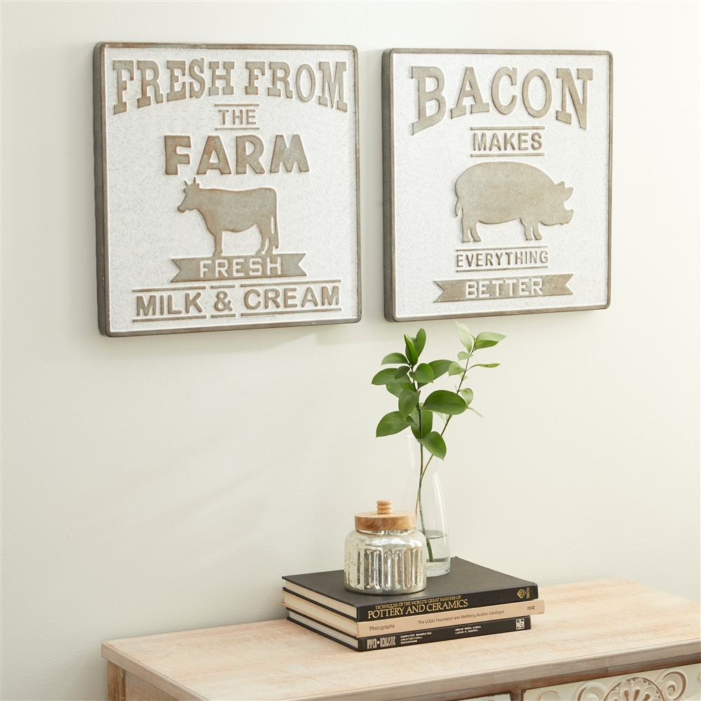Grayson Lane 16.1-in H X 16.1-in W Farmhouse Metal Sign Wall Accent - Set Of 2 6 Grayson Lane 16.1-in H X 16.1-in W Farmhouse Metal Sign Wall Accent - Set Of 2 - Image 6