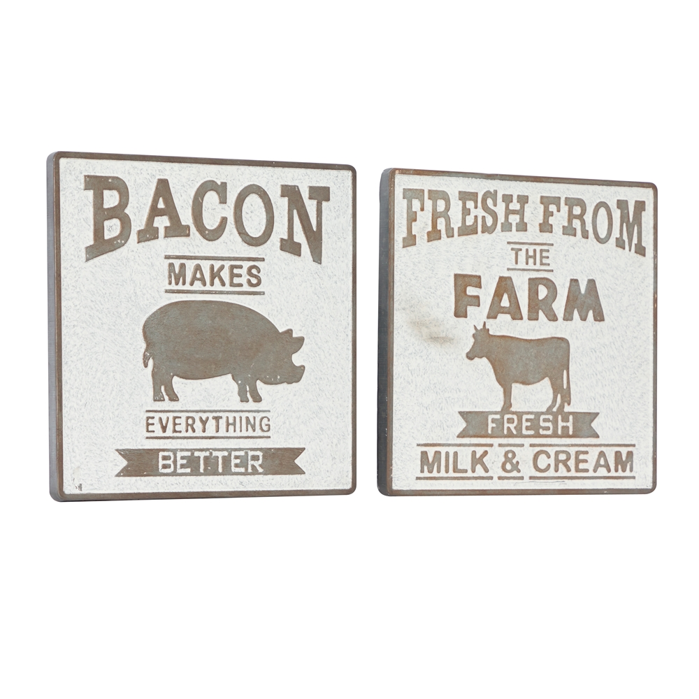 Grayson Lane 16.1-in H X 16.1-in W Farmhouse Metal Sign Wall Accent - Set Of 2 4 Grayson Lane 16.1-in H X 16.1-in W Farmhouse Metal Sign Wall Accent - Set Of 2 - Image 4