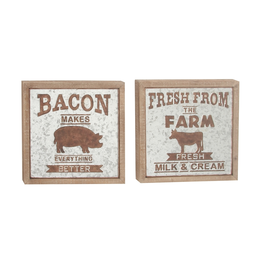 Grayson Lane 18-in H X 18-in W Farmhouse Metal Sign Wall Accent - Set Of 2 3 Grayson Lane 18-in H X 18-in W Farmhouse Metal Sign Wall Accent - Set Of 2 - Image 3