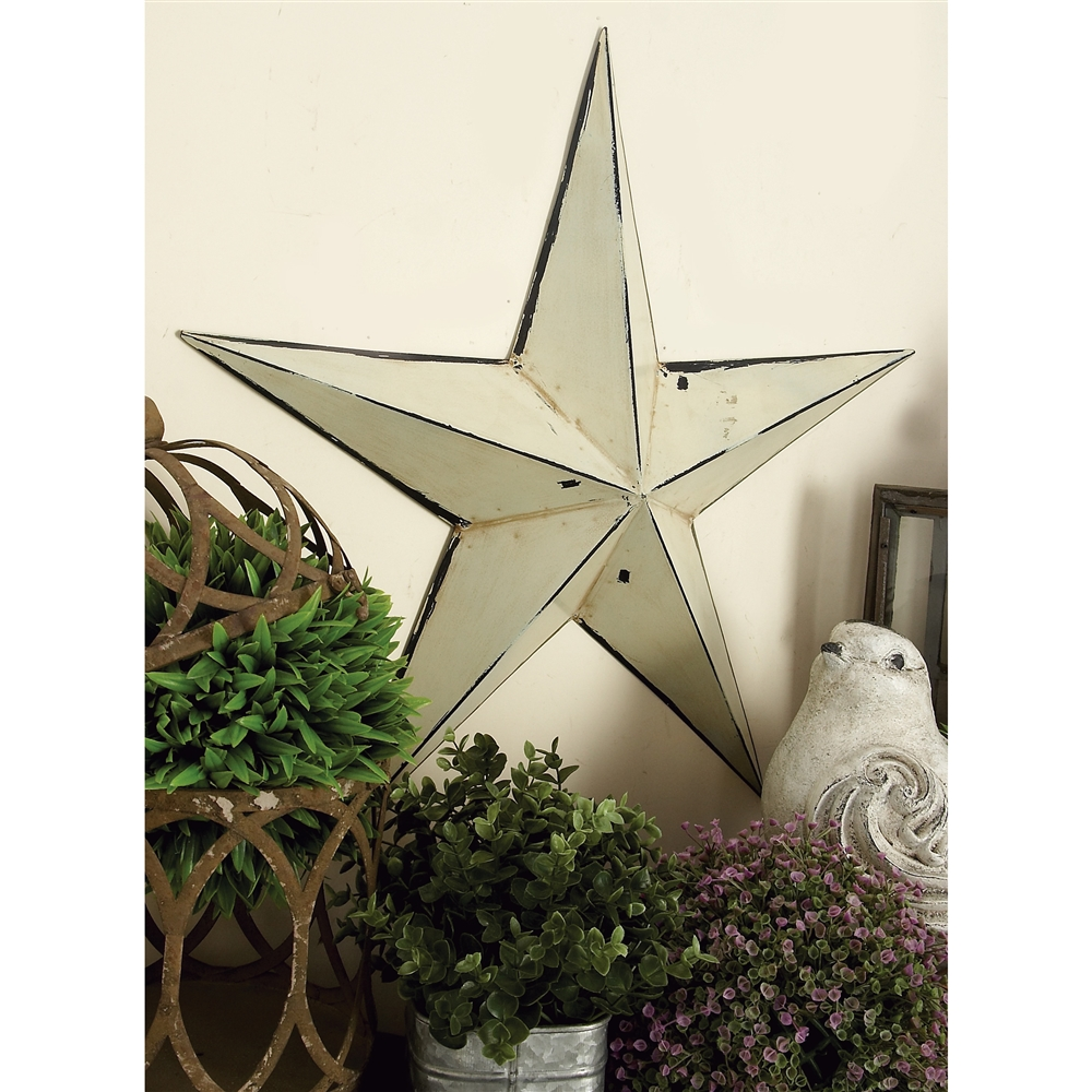 Grayson Lane 24-in H X 24-in W Rustic Metal Cream Stars Wall Accent - Set Of 3 3 Grayson Lane 24-in H X 24-in W Rustic Metal Cream Stars Wall Accent - Set Of 3 - Image 3