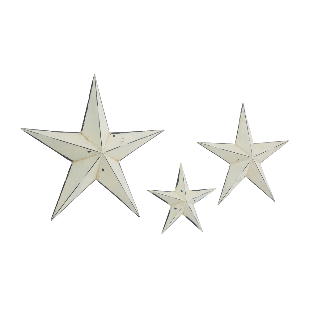 Grayson Lane 24-in H X 24-in W Rustic Metal Cream Stars Wall Accent - Set Of 3 5 Grayson Lane 24-in H X 24-in W Rustic Metal Cream Stars Wall Accent - Set Of 3 - Image 5